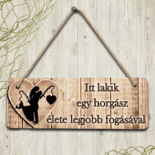 Ajtódísz - Ajándék horgásznak grafika, keretezett kép