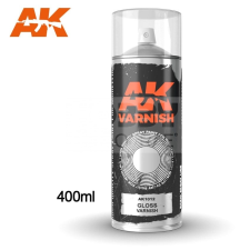AK-interactive AK Interactive GLOSS VARNISH SPRAY - Fényes lakk spray makettezéshez 400 ml AK1012 lakk, faolaj