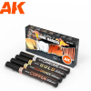 AK-interactive AK INTERACTIVE Metallic Markers fémes hatású kihúzó készlet 4 darabos