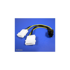 Akasa - 2x 4pin Molex - 6pin PCIe adapter 10cm - AK-CB4-6 kábel és adapter