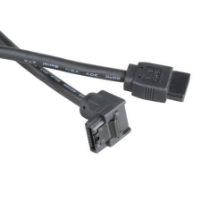 Akasa SATA3 adatkábel 90°-ban elforgatott 50cm fekete (AK-CBSA01-05BK) kábel és adapter