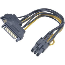 Akasa SATA / PCI-Express tápkábel [2x SATA 15pól. Csatlakozó - PCI-E dugó, 6 pólusú] 0,15 m Akasa 425830 kábel és adapter