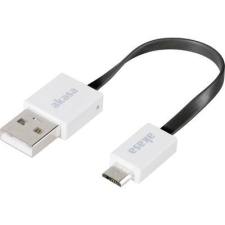 Akasa USB adatkábel, töltőkábel, USB mikro 2.0 fekete, 15cm lapos kivitel, Akasa kábel és adapter