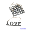  Akasztós LOVE felirat 6db/csomag - Szürke