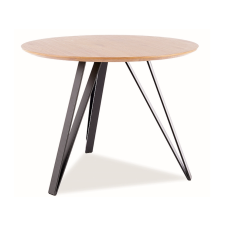  AKCIÓ Tölgy étkezőasztal fekete lábakkal TETIS 100x100 II. osztály bútor