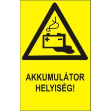  Akkumulátor helyiség! - műanyag, 160*240mm információs tábla, állvány