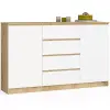  AKORD CLP Artisan Komód 160 Laminált Tölgy-Fehér 4 Fiókos