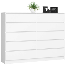 AKORD Furniture Factory 10 fiókos komód P121_160 - fehér bútor