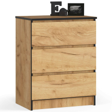 AKORD Furniture Factory 3 fiókos komód P77_60 - kézműves tölgy bútor