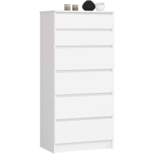 AKORD Furniture Factory 6 fiókos komód P130_60 - fehér bútor