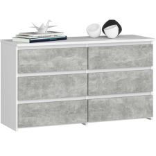 AKORD Furniture Factory 6 fiókos komód P57_100 - fehér/beton bútor
