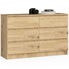 AKORD Furniture Factory 6 fiókos komód P77_120 - tölgy bútor