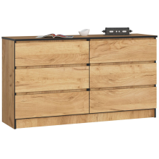 AKORD Furniture Factory 6 fiókos komód P77_138 - tölgy bútor