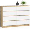 AKORD Furniture Factory 8 fiókos komód P99_138 - tölgy/fehér