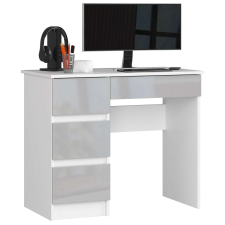 AKORD Furniture Factory Balkezes íróasztal P77_90 - fehér/fényes szürke íróasztal