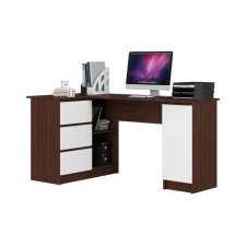 AKORD Furniture Factory Balkezes sarok Íróasztal P77_155 - wenge-fehér íróasztal