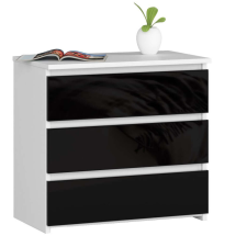 AKORD Furniture Factory Cl3 Éjjeliszekrény 60 cm Fehér / Fekete Fényes bútor