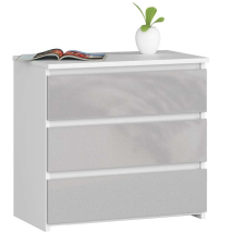 AKORD Furniture Factory Cl3 Éjjeliszekrény 60 cm Fehér / Metál Fényes bútor