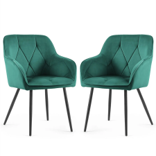  AKORD Furniture Factory DIAMANTE kárpitozott szék welur butelkazöld fekete lábakkal bútor