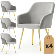  AKORD Furniture Factory ESTELLE Étkezőszék Welur Szürke Arany Lábakkal bútor