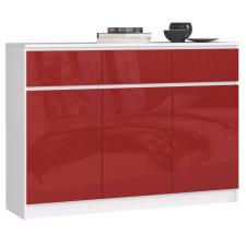AKORD Furniture Factory Fiókos komód P99_138 - fehér/fényes piros bútor