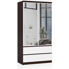 AKORD Furniture Factory Gardróbszekrény tükörrel P180_90 - wenge/fehér bútor