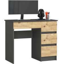 AKORD Furniture Factory Íróasztal A-7 Clp Szürke / Artisan Tölgy Jobbos íróasztal