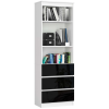 AKORD Furniture Factory Irodai Polc R 60 cm Clp 3 Fiók 2 Polc Fehér / Fekete Fényes