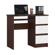 AKORD Furniture Factory Jobbkezes Számítógépasztal P77_90 - wenge-fehér íróasztal