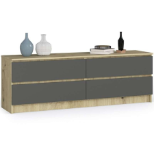 AKORD Furniture Factory Komód 4 fiókkal P55_160 - tölgy-grafit bútor