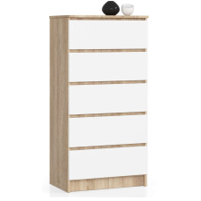 AKORD Furniture Factory Komód K60 5f Clp Sonoma Tölgy / Fehér bútor
