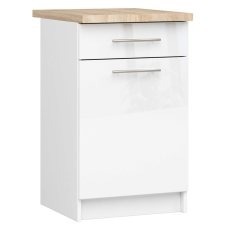 AKORD Furniture Factory OLIVIA Alsó Konyhaszekrény munkalappal P85_50 - fényes fehér bútor