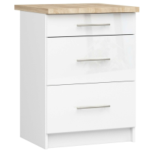 AKORD Furniture Factory OLIVIA Fiókos Konyhaszekrény munkalappal P85_60 - fényes fehér bútor