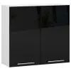 AKORD Furniture Factory Oliwia W 80cm Függő Konyhaszekrény Fehér-fekete Fényes H720