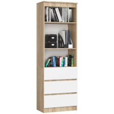AKORD Furniture Factory Polc R60 3f 2p Clp Sonoma / Fehér bútor
