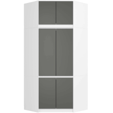 AKORD Furniture Factory Sarokszekrény s100 fehér / szürke bútor