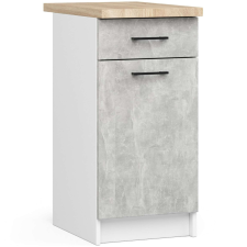 AKORD Furniture Factory Szekrény olivia s40 sz1 sz1 + felső fehér / beton bútor