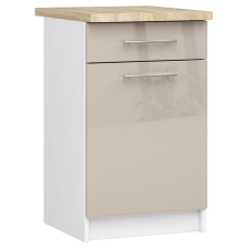 AKORD Furniture Factory Szekrény olivia s50 sz1 + felső fehér / cappuccino fényes bútor