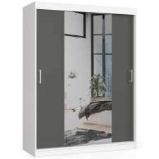 AKORD Furniture Factory Tolóajtós Szekrény 150cm Clp Fehér / Szürke bútor