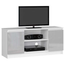AKORD Furniture Factory TV állvány P55_120 - fehér-szürke fényes bútor