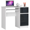 Akord Furniture Íróasztal - Akord Furniture - 90 cm - fehér / magasfényű grafitszürke