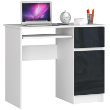 Akord Furniture Íróasztal - Akord Furniture - 90 cm - fehér / magasfényű grafitszürke íróasztal