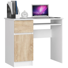 Akord Furniture Íróasztal - Akord Furniture - 90 cm - fehér / sonoma tölgy (bal) íróasztal
