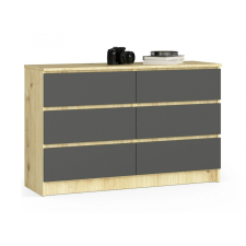 Akord Furniture Komód - Akord Furniture K120 - világos tölgy / grafit bútor