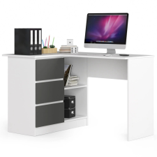 Akord Furniture Sarok íróasztal - Akord Furniture - 124 cm - fehér / szürke (bal) íróasztal