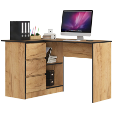 Akord Furniture Sarok íróasztal - Akord Furniture - 124 cm - kézműves tölgy (bal) íróasztal