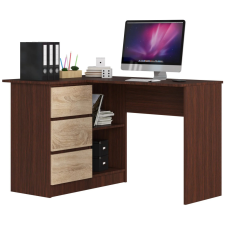 Akord Furniture Sarok íróasztal - Akord Furniture - 124 cm - wenge / sonoma tölgy (bal) íróasztal