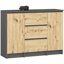 Akord K100 Klasszikus Komód Laminált Grafit-Artisan Tölgy bútor