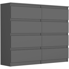 Akord Komód 8 fiókos 120 cm R120-S8 - antracit bútor