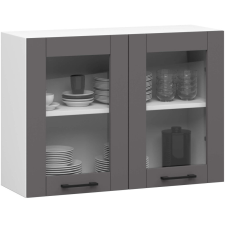 Akord Oliwia Fali Vitrines Konyhaszekrény Fehér/Szürke 80 cm bútor